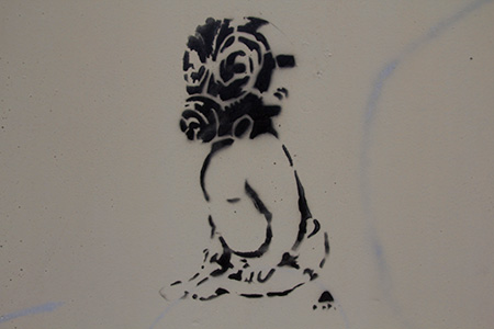 gas mask graffiti baby