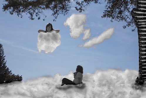 environment: girl on clouds
