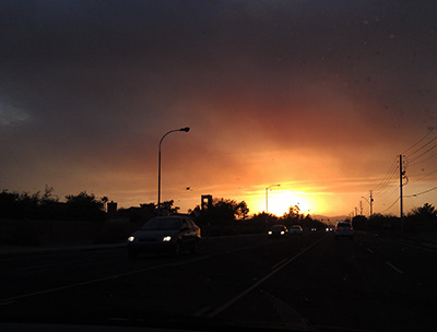 Smokey Sunset in Arizona
