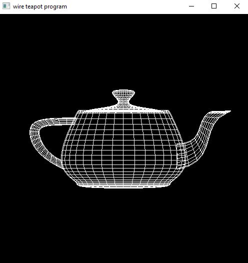 Open GL Graphic Display of a wire teapot