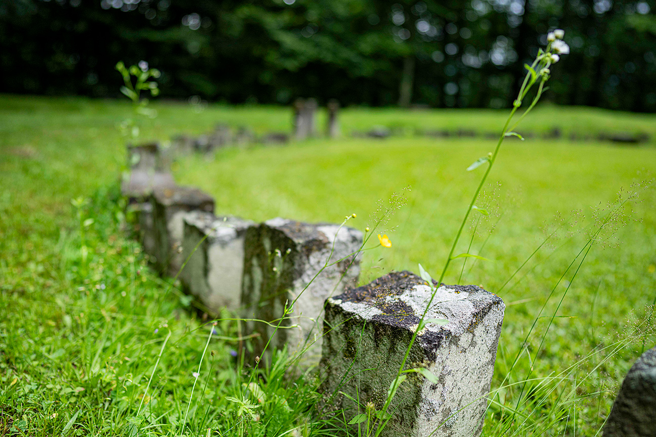 A closeup shot of the stone foundations of a Dacian temple ruin