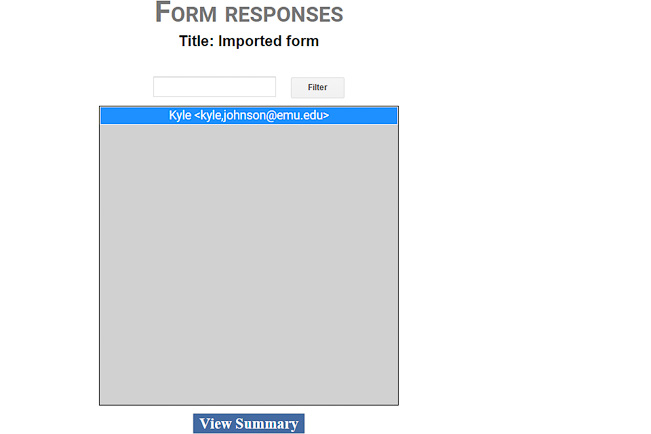 Form Response Page