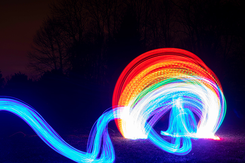 rainbow light painting